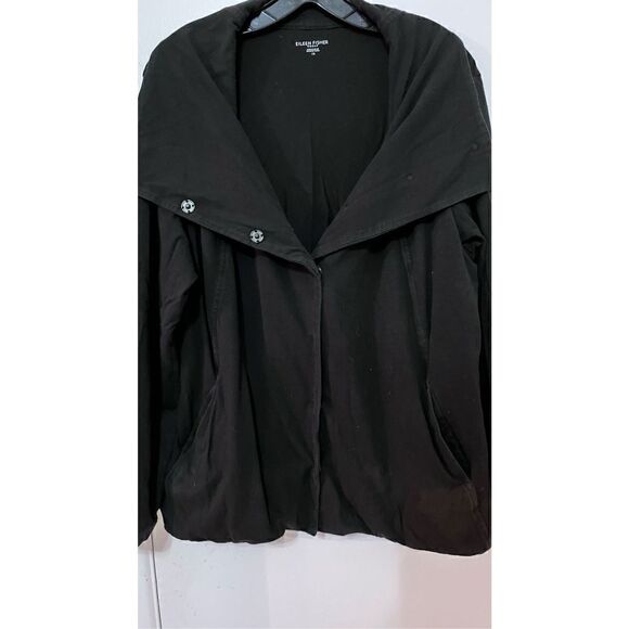 EILEEN FISHER ORGANIC COTTEN SNAP CLOSE POCKETED JACKET WOMENS SZ 1XL - Picture 4 of 10